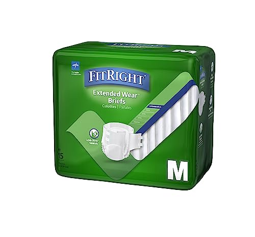 FitRight Medline MTB80300Z Extended Wear Overnight Adult Brief with Tabs, Maximum Absorbency, Medium, Pack of 15 - Image 4