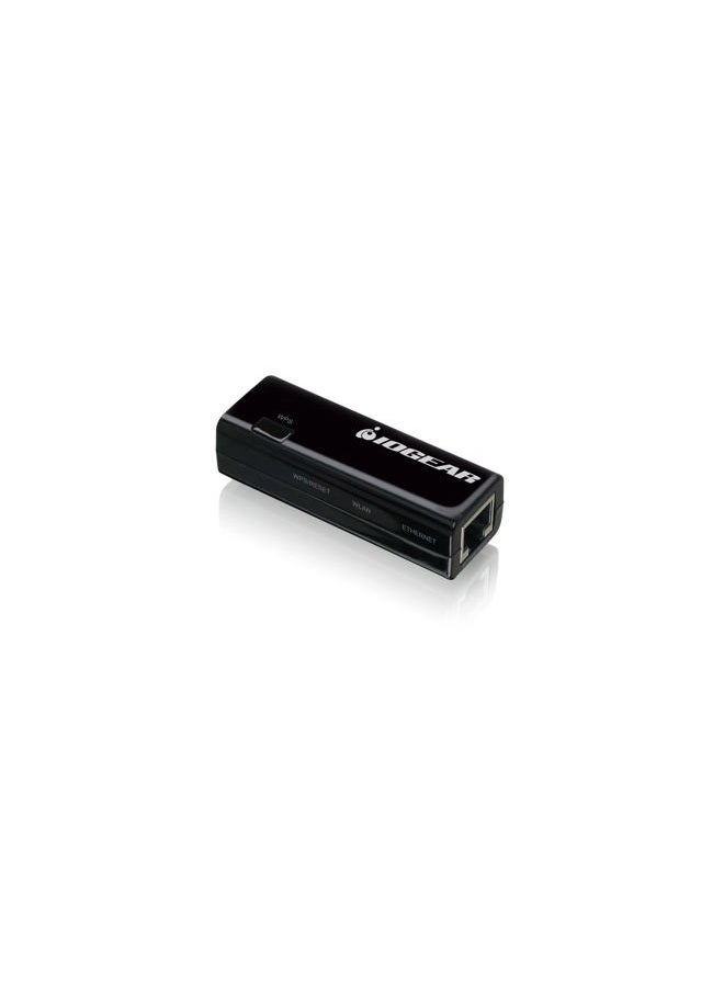 Iogear محول إيثرنت إلى واي فاي العالمي IOGEAR - سرعات تصل إلى 300Mbps على 2.4GHz - إعداد واي فاي المحمي بزر الضغط (WPS) - يدعم تشفير WEP و WPA و WPA2 و TKIP و AES - GWU637 - Image 1