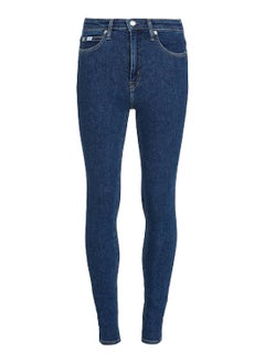 Calvin Klein Jeans Women's Mid Rise Skinny Jeans, Blue - Cotton  - Image 2