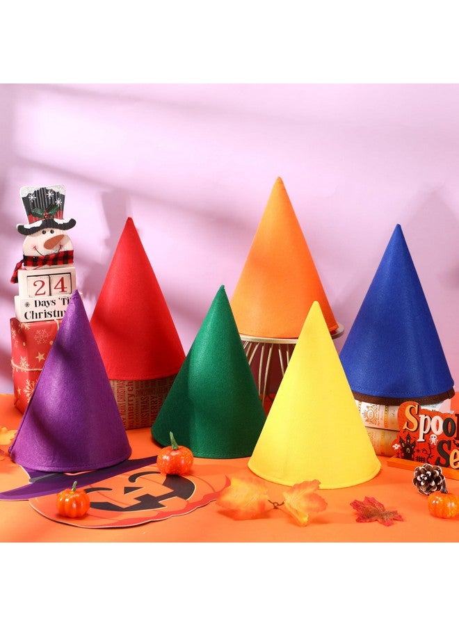 Satinior SATINIOR 7 Pcs Gnome Hats Felt Crayon Accessory for Adults Colorful Fairy Dunce Witch Dwarf Cone Hat for Adult Kids Birthday Halloween Christmas Party Cosplay - Image 4