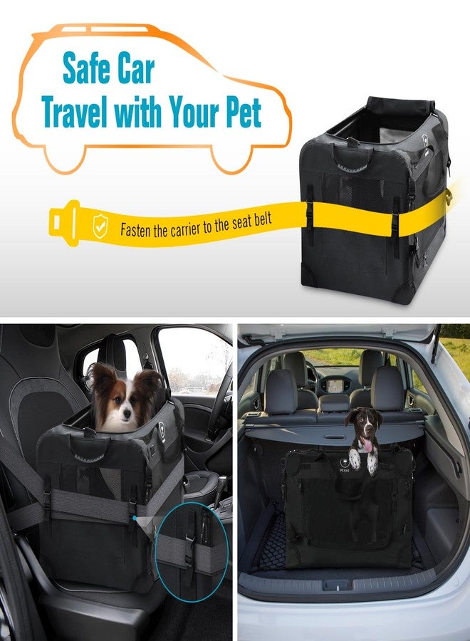 PEGIC Extra Large Cat Carrier for Car Travel, Pegic Soft Sided Collapsible Pet Carrier for Outdoor and Indoor Uses, Roomy Cat Carrier for 2 Kittens, Large Cat or Puppies Up to 50lbs (Black) - Image 5