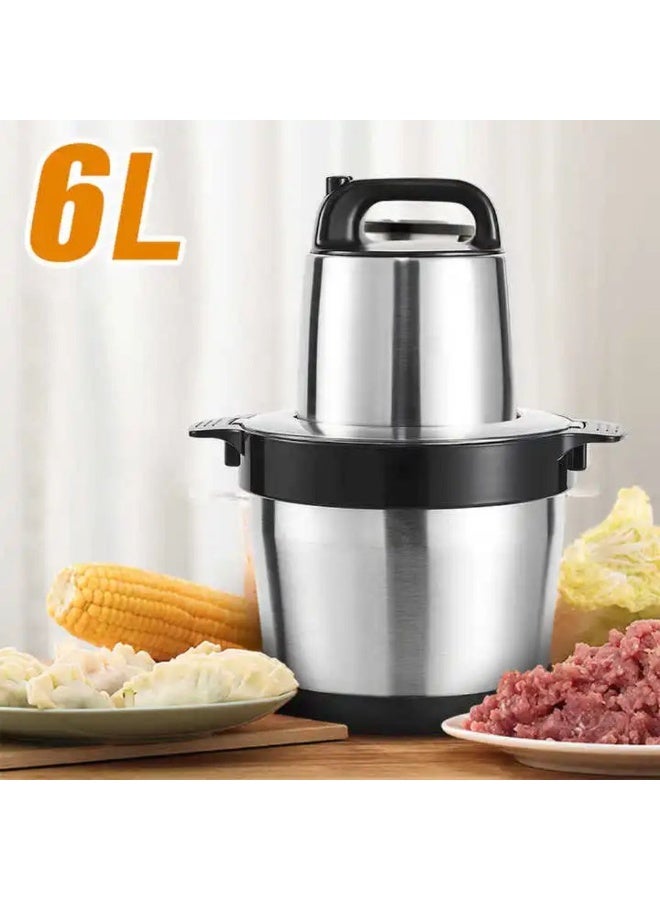 Stainless steel food processor, 400 watts, 6 liters