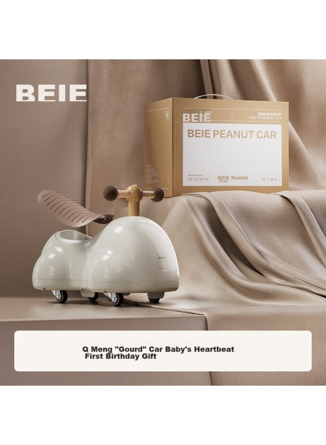 Beie Peanut Car Children's Twist Car For 1-3 Year Old Toddlers, Gourd Car With Storage Compartment, First Birthday Gift, Mica Gray - Image 2