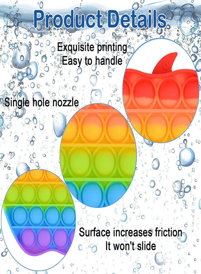 KBV Fidget Push Toy Stress Reliever Soft Silicone Pop Its Toy for Kids, Adults, Special Needs Autism Children (Apple) - Image 2