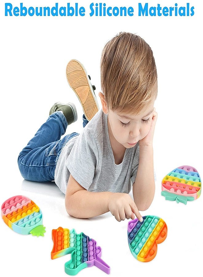 KBV Fidget Push Toy Stress Reliever Soft Silicone Pop Its Toy for Kids, Adults, Special Needs Autism Children (Apple) - Image 5