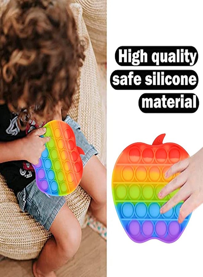 KBV Fidget Push Toy Stress Reliever Soft Silicone Pop Its Toy for Kids, Adults, Special Needs Autism Children (Apple) - Image 4