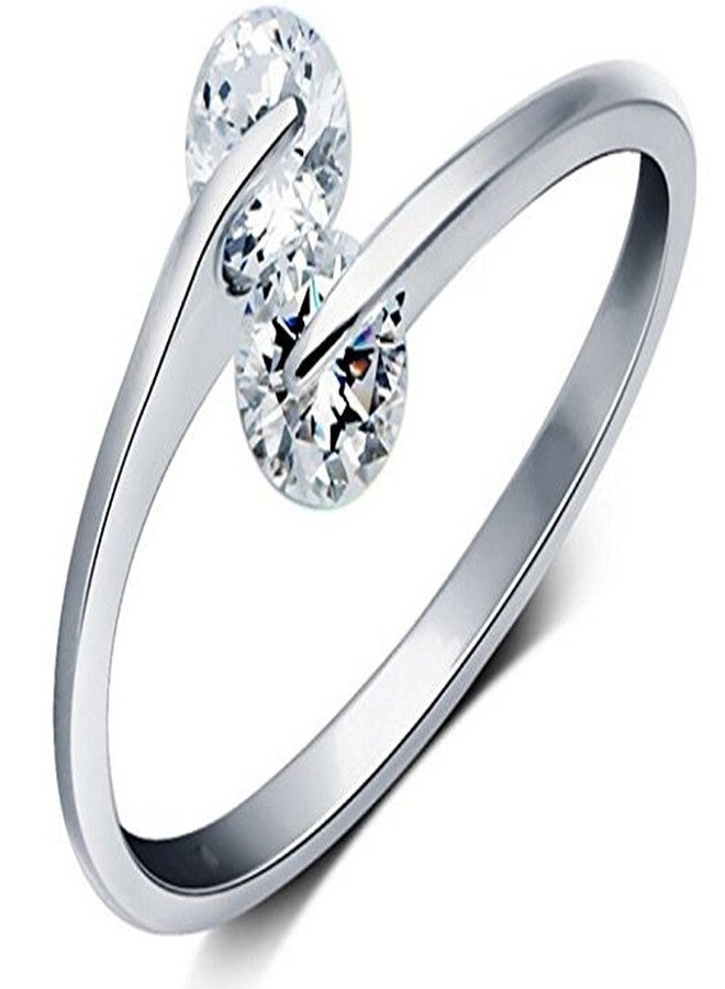 Karatcart Gemstone Alloy Ring For Women's (Silver) - Adjustable - Image 1
