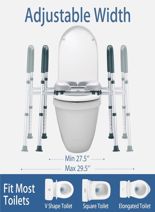 Xentrawave Raised Toilet Seat with Handles, FSA HSA Eligible Toilet Seat Riser for Seniors with Adjustable Height & Width, 400lb Padded Elevated Toilet Seat for Elderly, Handicap and Disabled, Fit Any Toilet - Image 3