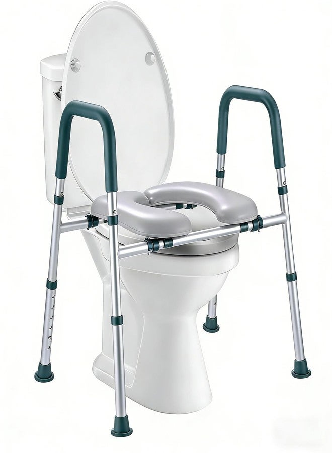 Xentrawave Raised Toilet Seat with Handles, FSA HSA Eligible Toilet Seat Riser for Seniors with Adjustable Height & Width, 400lb Padded Elevated Toilet Seat for Elderly, Handicap and Disabled, Fit Any Toilet - Image 1