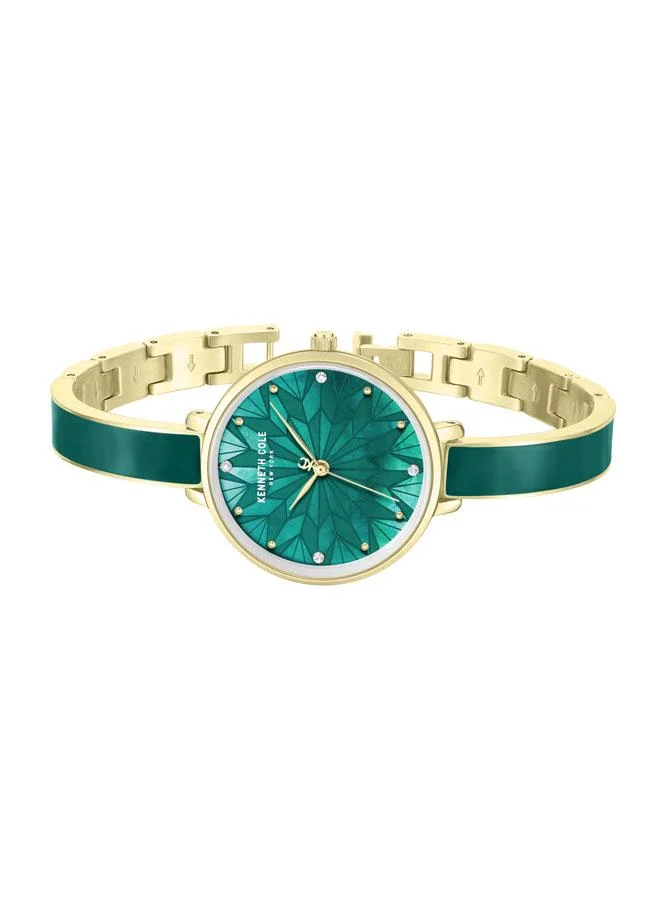 كينيث كول نيو يورك Spring Street Women's 32mm Quartz Watch with Green Mother-of-pearl Dial & Gold-Green Stainless Steel Bracelet