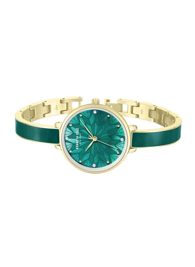 Kenneth Cole New York Spring Street Women's 32mm Quartz Watch with Green Mother-of-pearl Dial & Gold-Green Stainless Steel Bracelet - Image 2