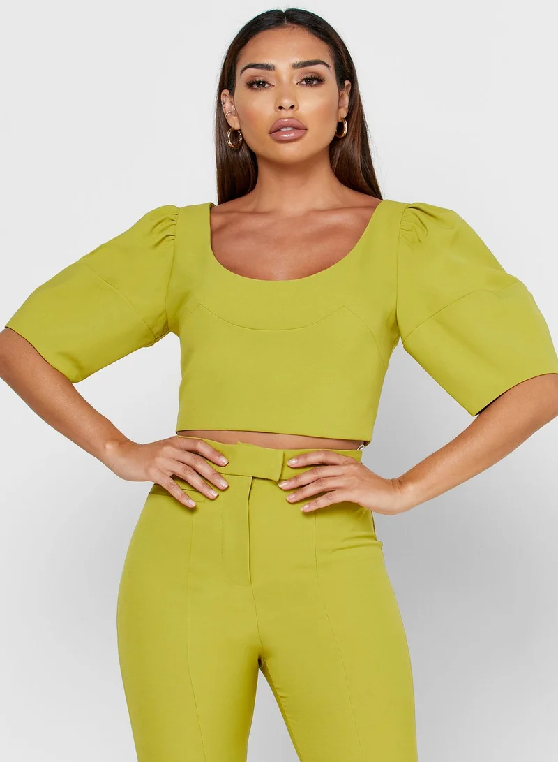 ELLIATT Imperious Puff Sleeve Crop Top