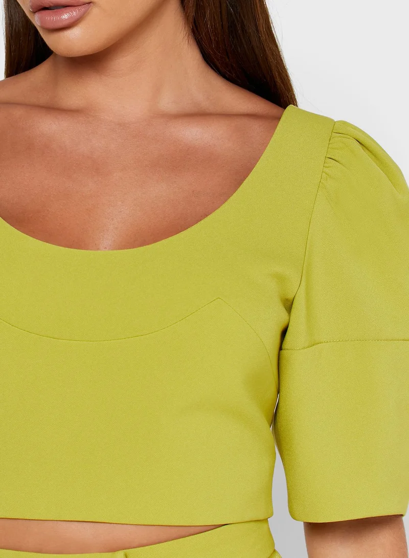 ELLIATT Imperious Puff Sleeve Crop Top