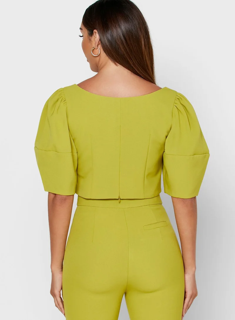 ELLIATT Imperious Puff Sleeve Crop Top