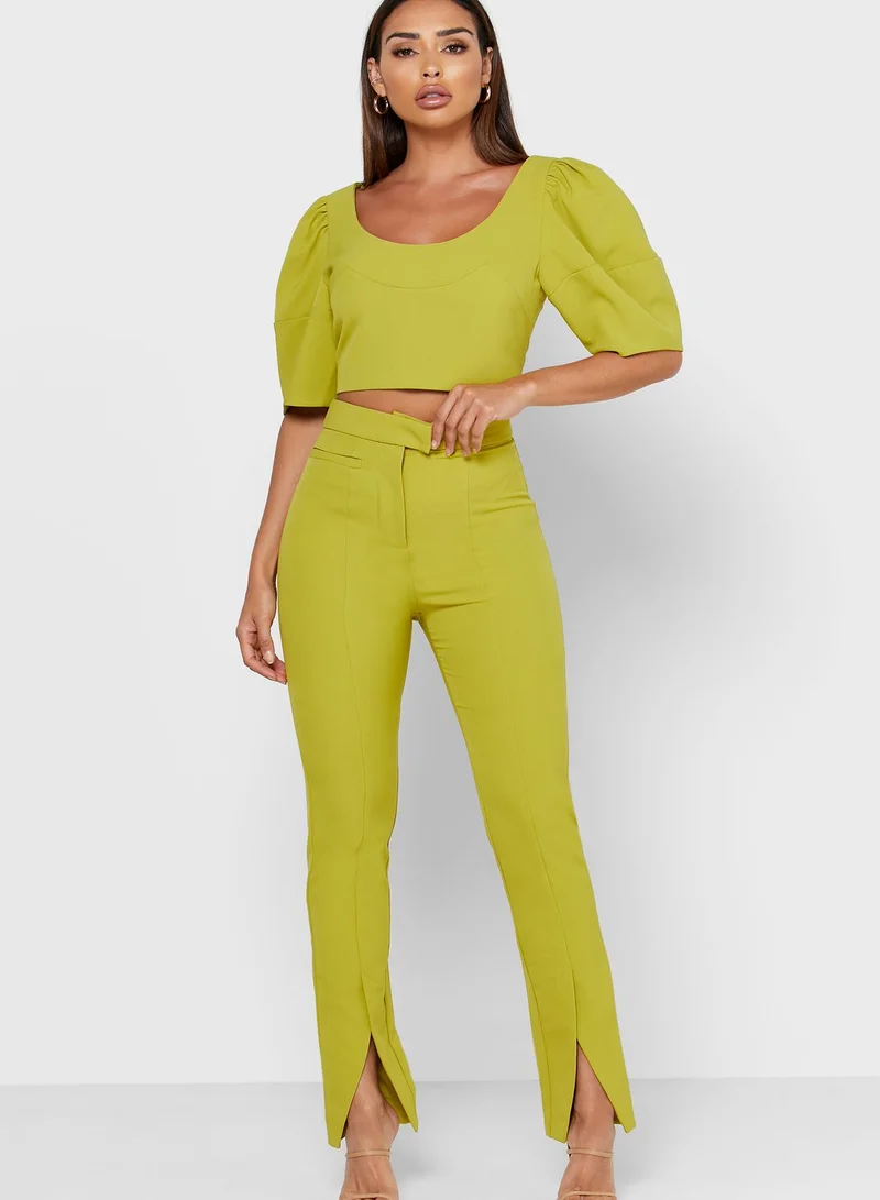 ELLIATT Imperious Puff Sleeve Crop Top