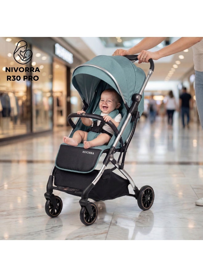 Nivorra Premium Lightweight Baby Stroller with Aluminum Frame, Leather Handle & Compact Travel Fold – Multi-Position Reclining Seat & Storage Basket-  8.5 kg - Image 4