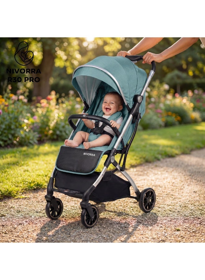 Nivorra Premium Lightweight Baby Stroller with Aluminum Frame, Leather Handle & Compact Travel Fold – Multi-Position Reclining Seat & Storage Basket-  8.5 kg - Image 3