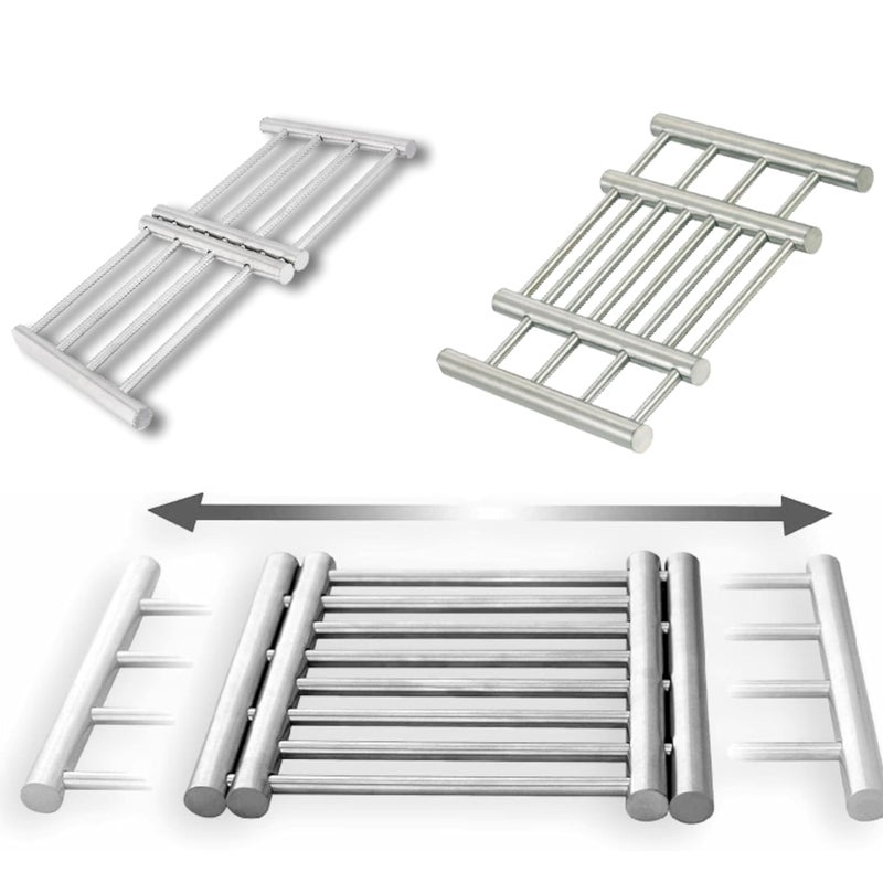 SEVIA Sevia Metal Adjustable Trivet Wite Multi-Purpose Spoon Rest and Kitchen Table mats Shrink Pads Non-Sliding hot pad and Pot Holder for Food Table Set Mat  - Image 2