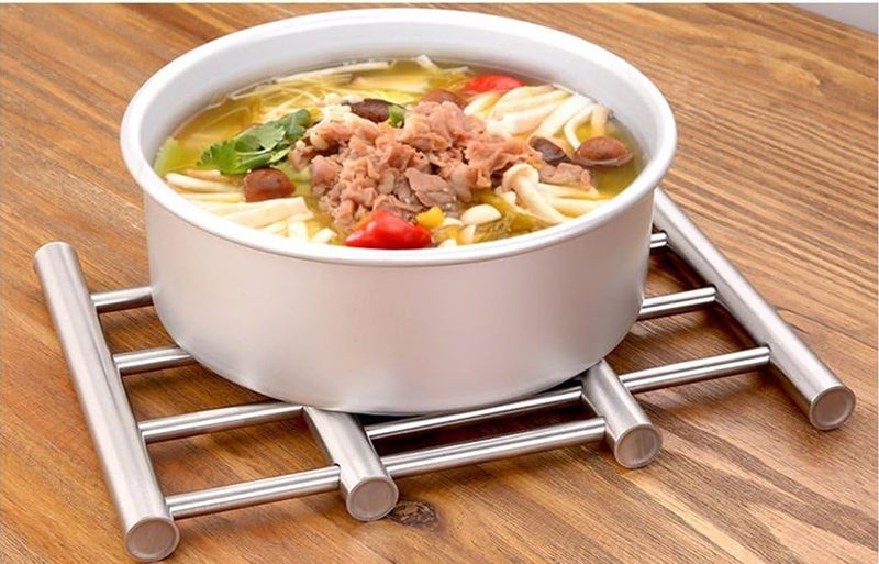 SEVIA Sevia Metal Adjustable Trivet Wite Multi-Purpose Spoon Rest and Kitchen Table mats Shrink Pads Non-Sliding hot pad and Pot Holder for Food Table Set Mat  - Image 5
