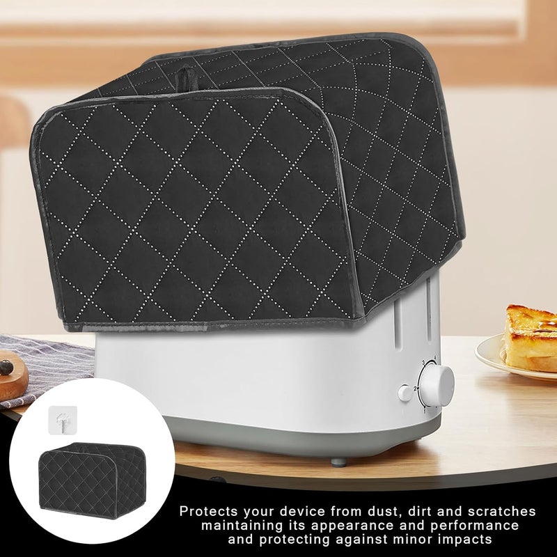 hinbkenla Toaster Cover 2 Slice,Toaster Cover,Toaster Covers 2 Slice Wide Slot Comes With A Transparent Hook,For Kitchen Small Appliance Dust And Fingerprint Protection Black - Image 4