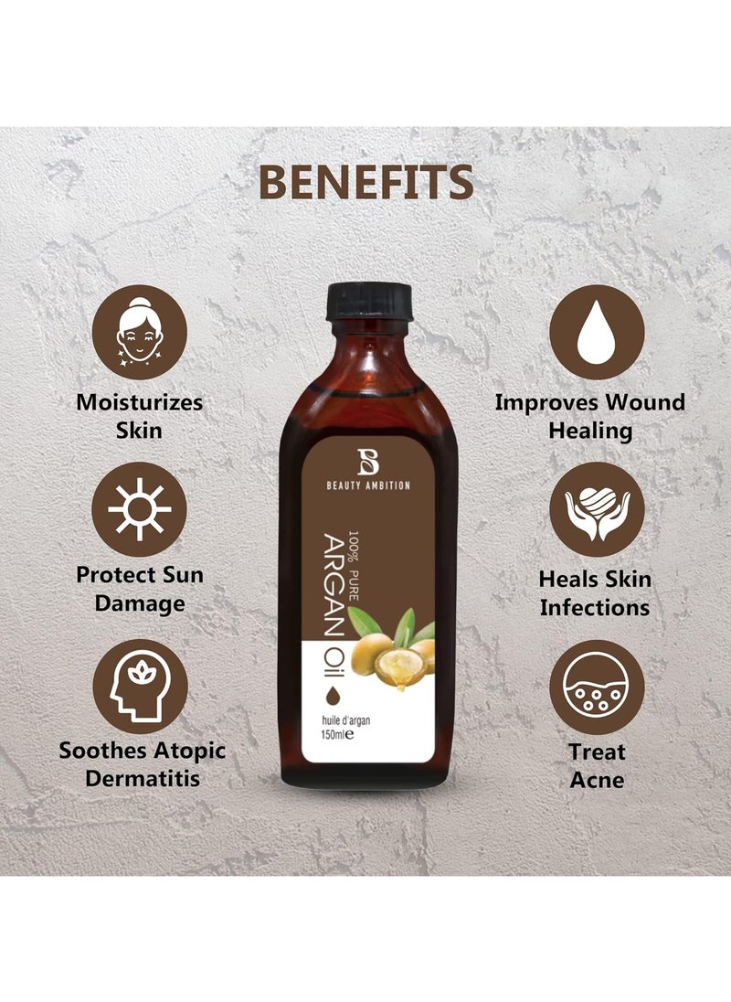 100% Pure Argan Oil for Hair and Skin Care,150ml