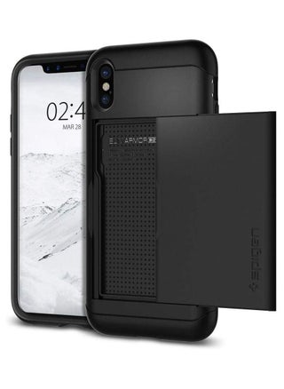 iPhone X Case, Spigen Slim Armor CS with Slim Dual Layer Wallet Design and Card Slot Holder Black - pzsku/Z5060BF19EBC108603F12Z/45/_/1656502652/a94967e1-cce3-4285-b52d-6b5a3fdc4891