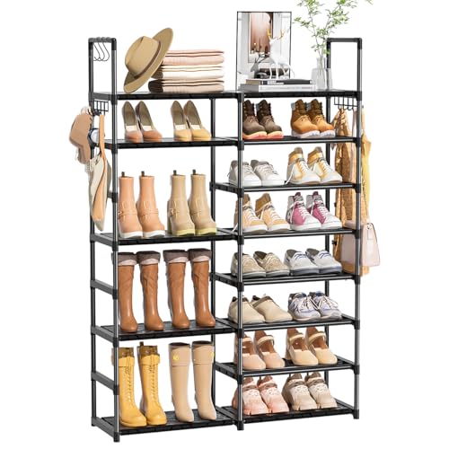 OYREL Shoe Rack Organizer 8 Tiers Tall Shoe Racks Shelf Storage 2632 Pairs Vertical Large RackStackable Shoes Racks for Entryway Closet Garage