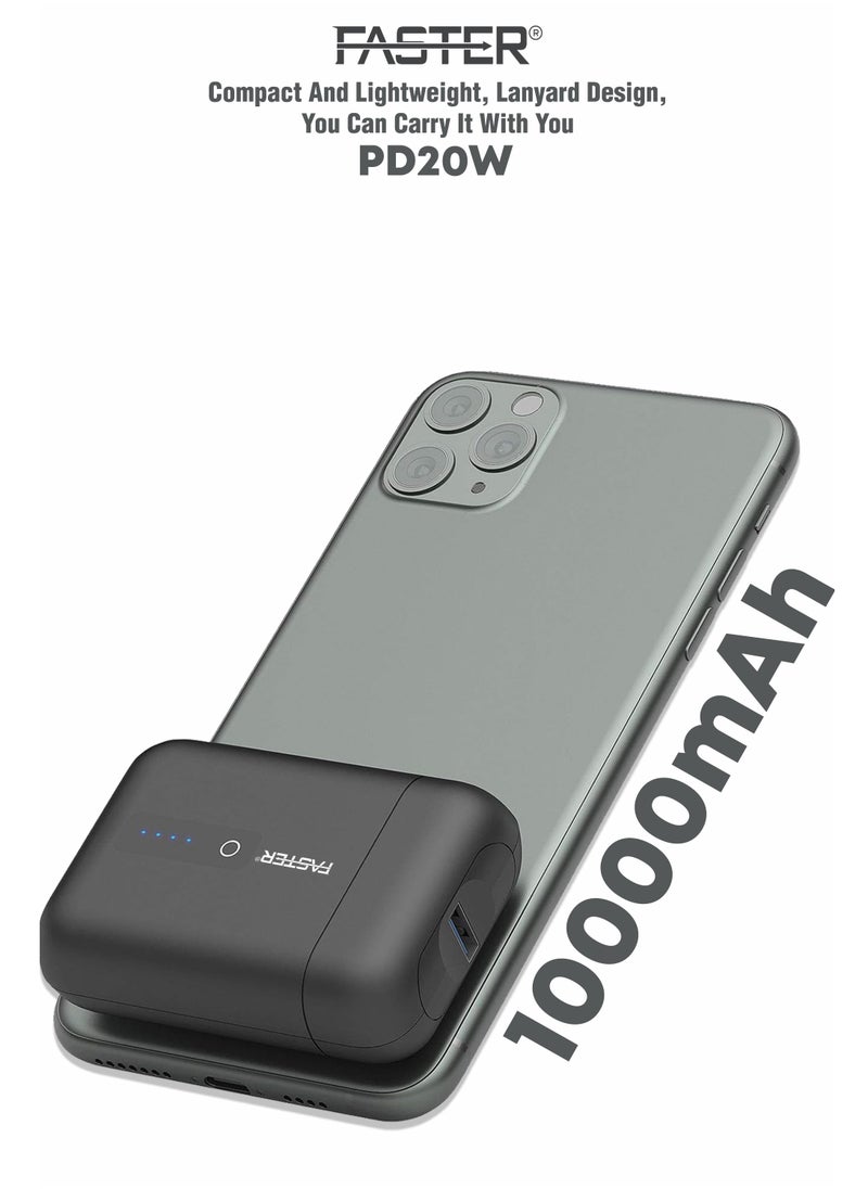 Faster - 10000 mAh Power Bank - 22.5W Fast Charging Portable Charger - Laptop Mobile Charger Portable with 1 USB A Port & 1 USB C Port - Battery Pack For Laptop MacBook Dell iPhone Samsung - Compact Design Mini Powerbank - Image 1
