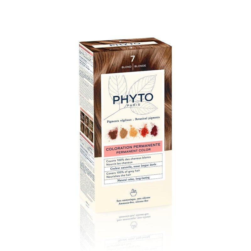 PHYTO Phytocolor Permanent Hair Color 7 Blonde with Botanical Pigments 100 Grey Hair Coverage Ammoniafree PPDfree Resorcinfree 042 oz