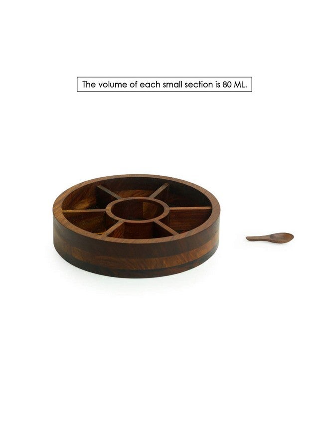 إكسكلوسيف لاين صندوق توابل خشبي "مجسم بومة غامضة" من إكسكلوسيف لين | دابا ماسالا من خشب شيشام محفور يدويًا | وعاء توابل بسبعة أقسام وملعقة | داني ماسالا متعدد الاستخدامات للمطبخ - Image 4