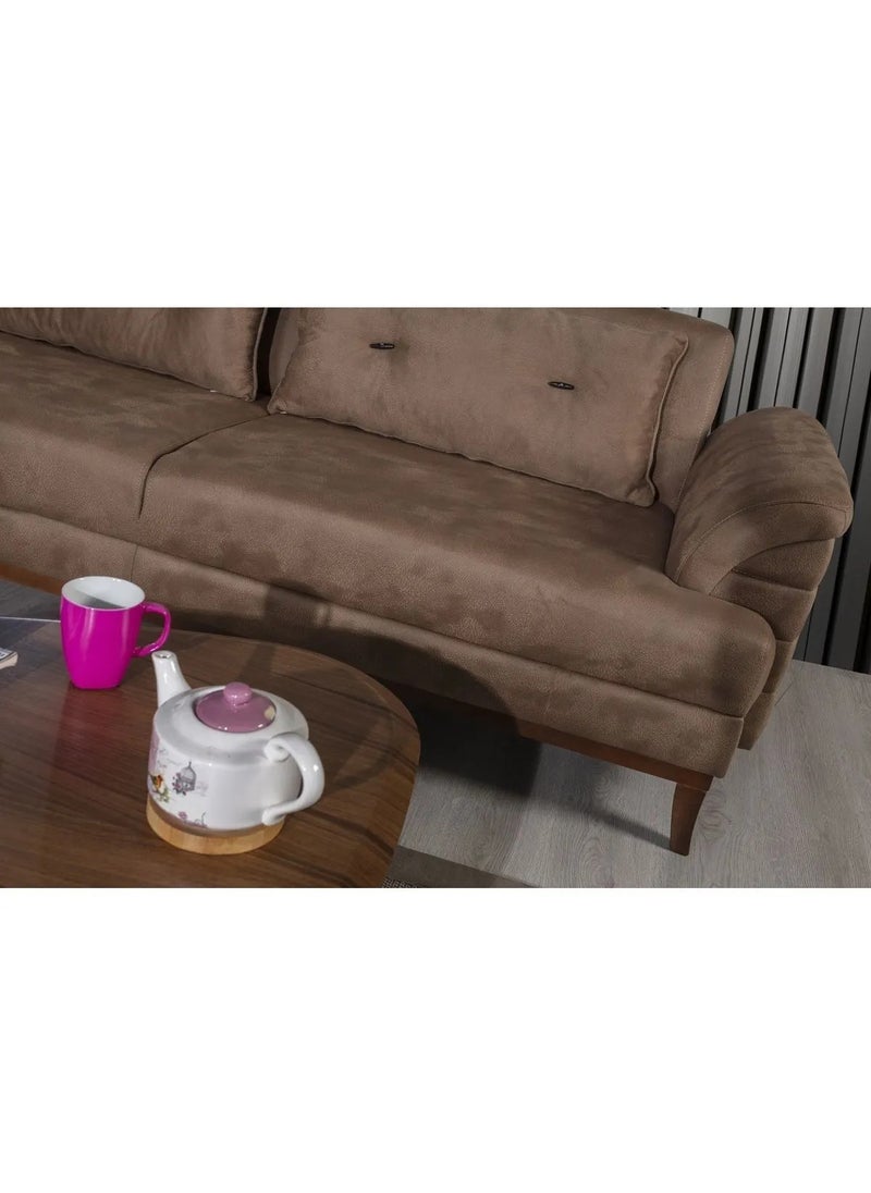 Homzmart 2-Seater Sofa - Brown  - Image 2