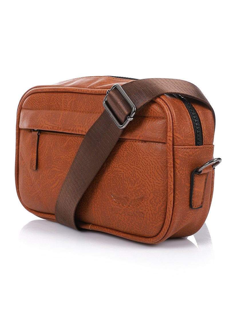 Crossland CROSSLAND PU Leather Clutch Handbag - Crossbody Bag For Men With Zipper Closure  - Image 1