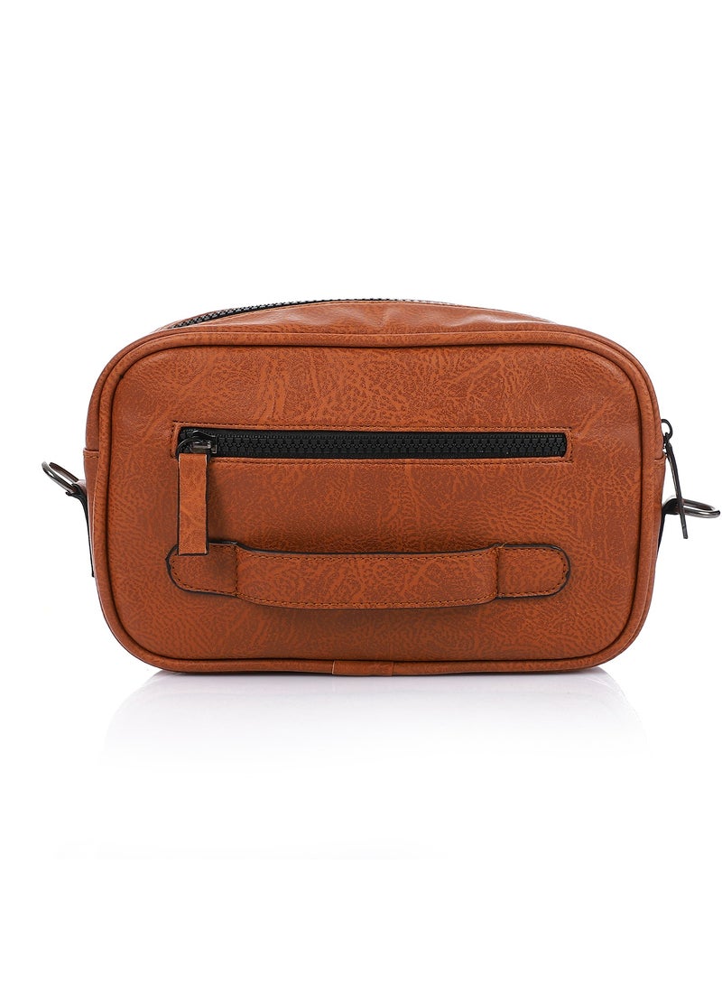 Crossland CROSSLAND PU Leather Clutch Handbag - Crossbody Bag For Men With Zipper Closure  - Image 4