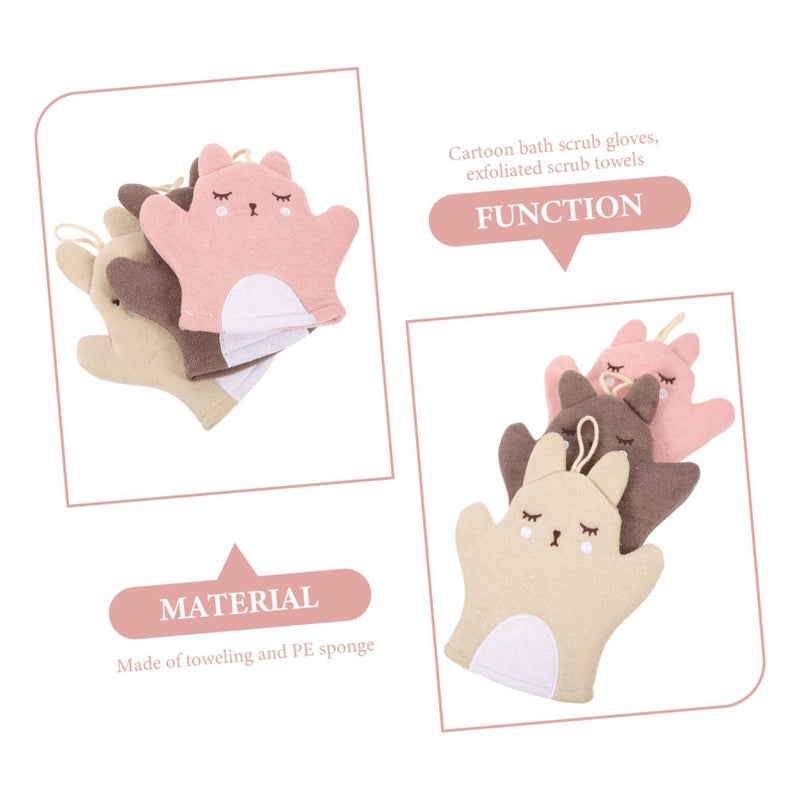 3pcs Exfoliating Bathing Gloves Shower Mittens Skin Care Cleaning Supplies - Image 5