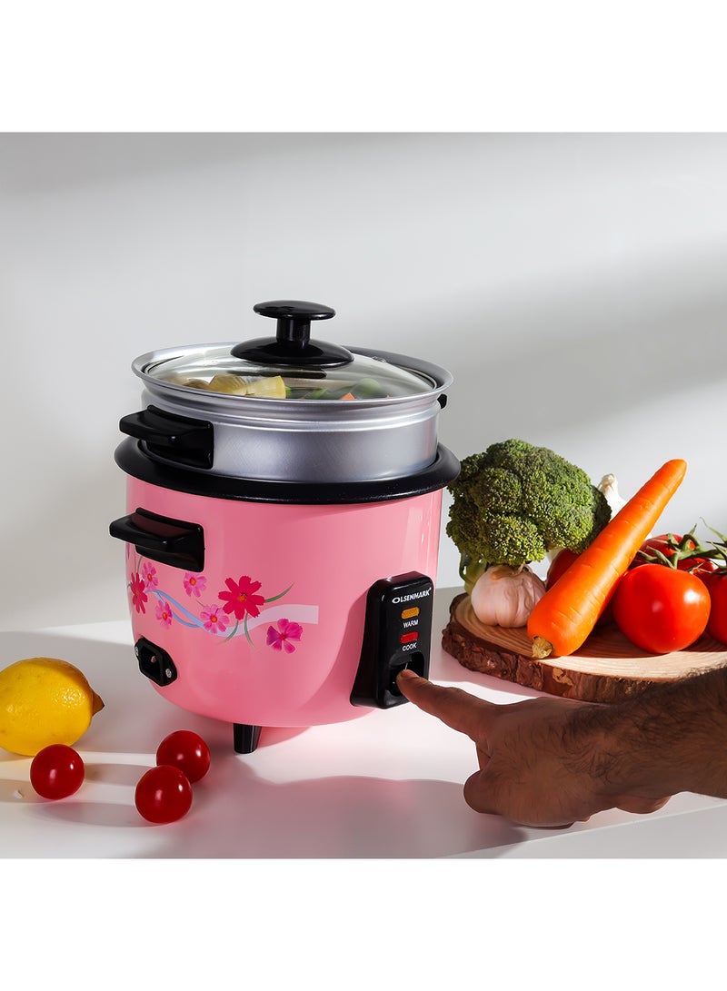 Olsenmark Rice Cooker 0.6 L 350 W OMRC2350H Pink/Silver - Image 4