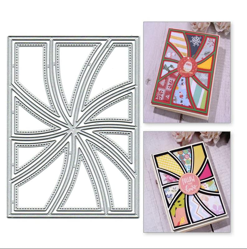 CoolifWang Rectangle Grid Frame Cutting Die Cuts, DIY Crafts Template Stitched Whirl Rectangle Frame Scrapbook Cards Cutting Dies Cut Stencils for DIY Embossing Card Making Decorative Paper Dies Scrapbooking - Image 1