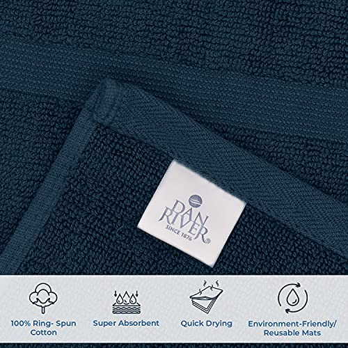 DAN RIVER Classic Cotton Bath Mats Set of 2 – Not a Bathroom Rug, Ultra Soft, Highly Absorbent & Machine Washable Bath Mat Towel for Bathroom Floor Mat – Durable, Quick-Dry, 21x34 Inches, Blue Opal - Image 3