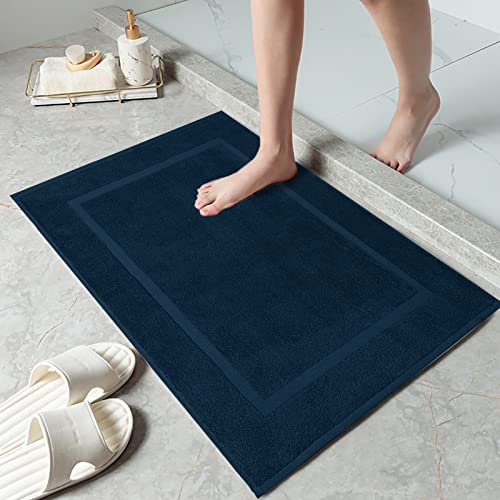 DAN RIVER Classic Cotton Bath Mats Set of 2 – Not a Bathroom Rug, Ultra Soft, Highly Absorbent & Machine Washable Bath Mat Towel for Bathroom Floor Mat – Durable, Quick-Dry, 21x34 Inches, Blue Opal - Image 2