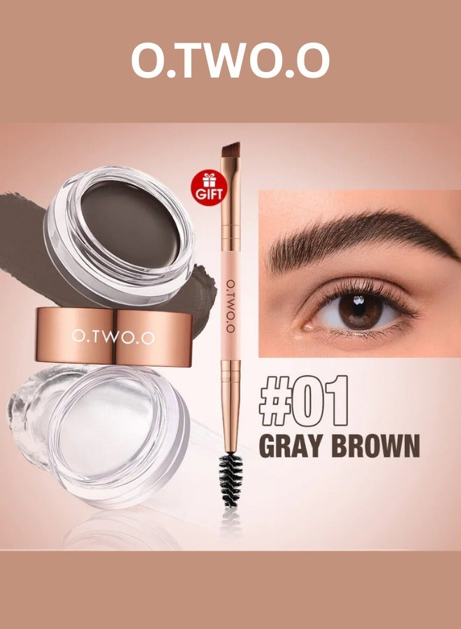 O.TWO.O O TWO O 2 في 1 شمع الحواجب كريم الحواجب معزز الحواجب طويل الأمد مقاوم للماء مع فرشاة حواجب مجانية - Image 1