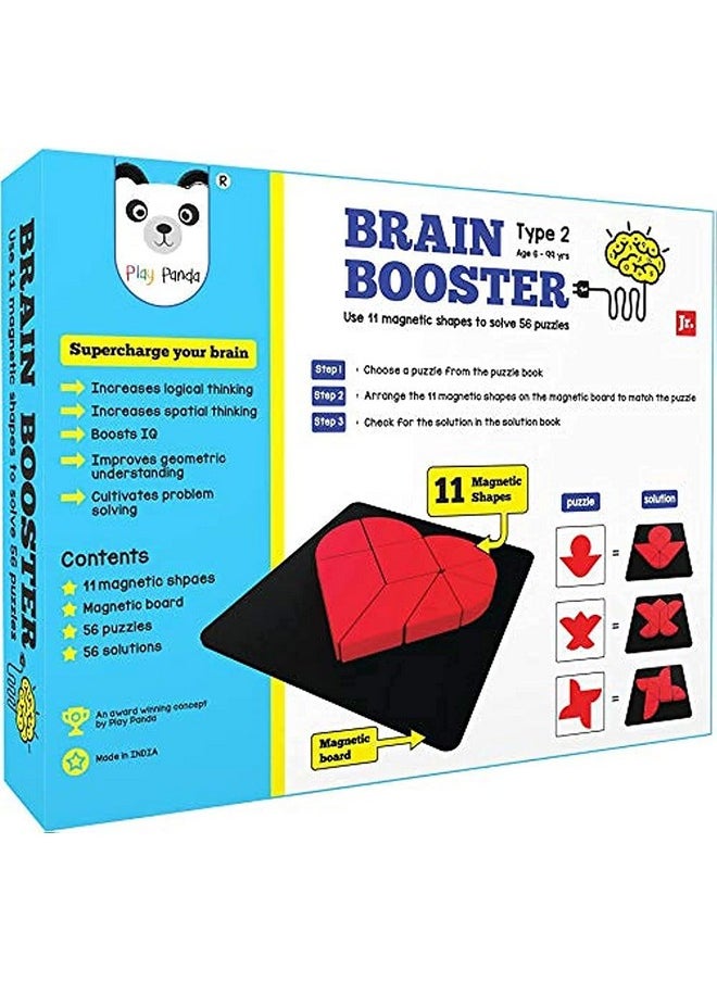 Play Panda Brain Booster Set 2 (Junior) - 56 Puzzles Designed to Boost Intelligence - with Magnetic Shapes, Magnetic Board, Puzzle Book and Solution Book - for 7 8 9 10 up to 15 Years - pzsku/Z50613D17D58FA963D32AZ/45/_/1737806562/32084575-1f85-45a7-a6c6-4003e5703626