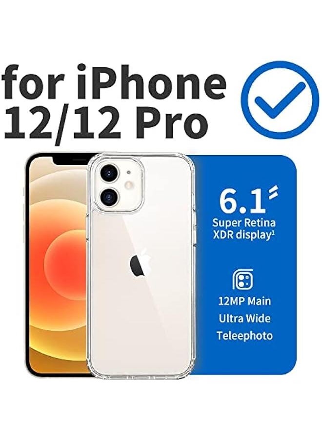 Generic INFOSUN for iPhone 12/12 Pro Case Clear Cover [Anti-Yellowing] Ultra Thin Silicone Shockproof Back Cases Transparent Protective Phone Case for Apple iPhone 12/12 Pro 6.1 inch 2020 - Crystal Clear  - Image 2