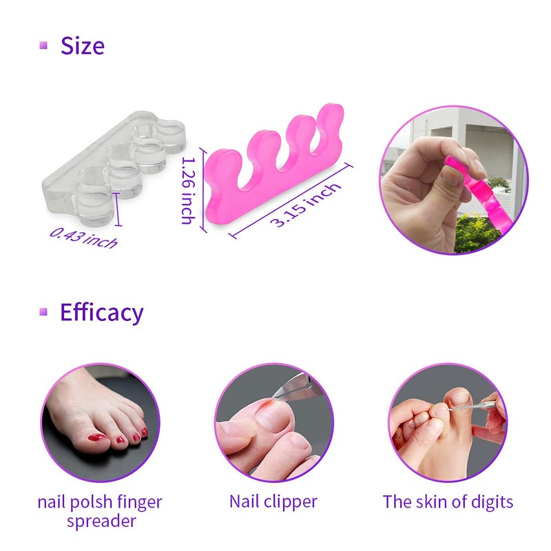 SUNFATT Toe Spacers for Women,Toe Separators for Women,Toe Separators Use for Separation of Toenails or Nails As Well As Relieve Orthopedic Bunion Symptoms - Image 2