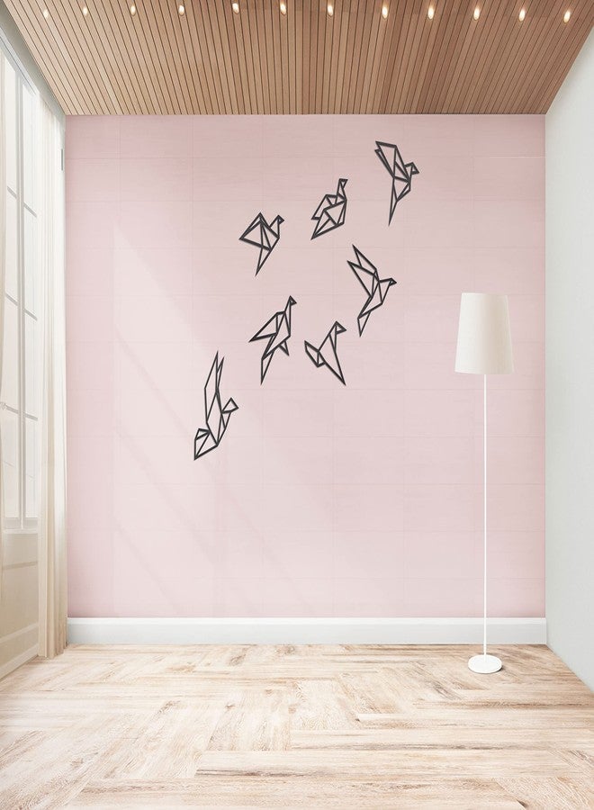 Elk Wooden Bird Wall Decor Set of 7 - Handmade Rustic Wood Birds for Home and Kitchen Decoration - Image 2
