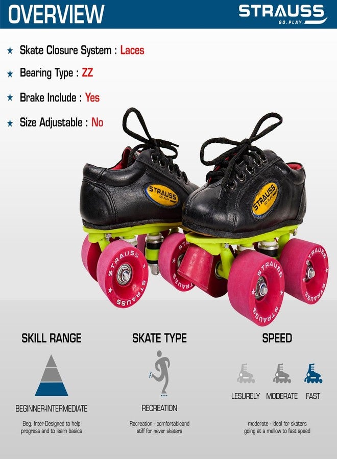 STRAUSS Gripper Skating Shoes | Fixed Body Roller Skates | Shoe Skate With Rubber Wheel |Ideal For Boys, Girls and Kids |Suitable For All Skill Level | Ideal For Kids (11-12 Years) , Size-4,(Red/Black) - Image 5