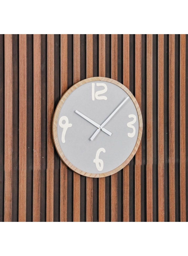 Cambridge Minimalist Arabic Wall Clock Elegant Design Large Numbers Silent Movement Durable Construction Ideal for Home Office Living Room and Bedroom Décor 40X40X4Cm Brown - Image 1