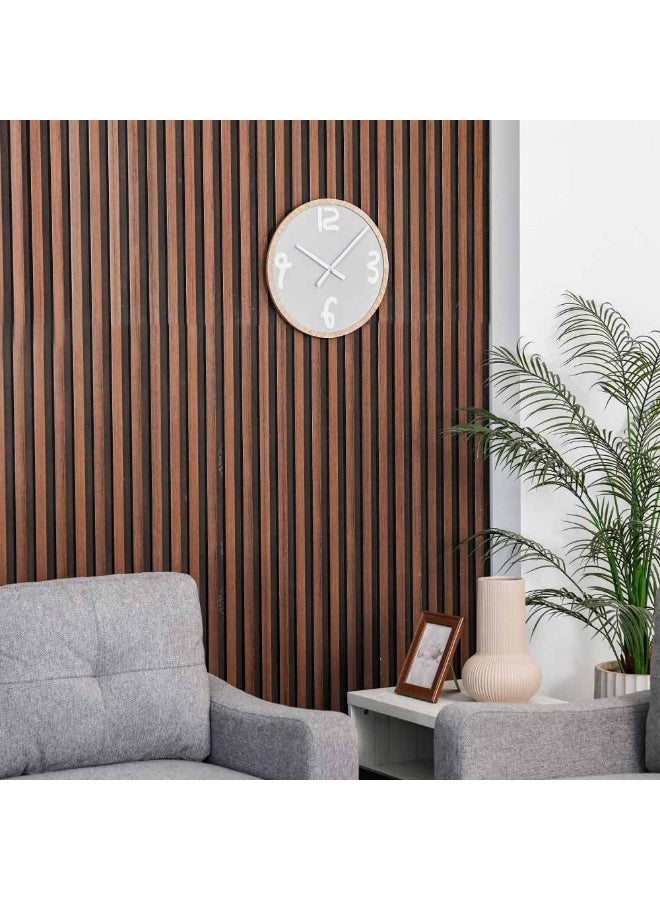 Cambridge Minimalist Arabic Wall Clock Elegant Design Large Numbers Silent Movement Durable Construction Ideal for Home Office Living Room and Bedroom Décor 40X40X4Cm Brown - Image 4