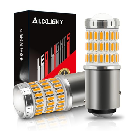 AUXLIGHT 2057 1157 2357 7528 2057A 1157A 2357A LED Bulbs Amber Yellow, Ultra Bright 60-SMD LED Replacement for Blinker Lights, Turn Signal/Parking or Running Lights, Brake/Tail Lights (Pack of 2) - Image 1