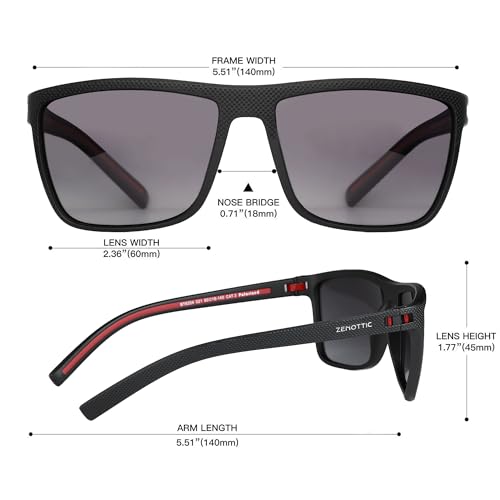 ZENOTTIC Polarized Sunglasses for Men Lightweight TR90 Frame UV400 Protection Square Sun Glasses - Image 4