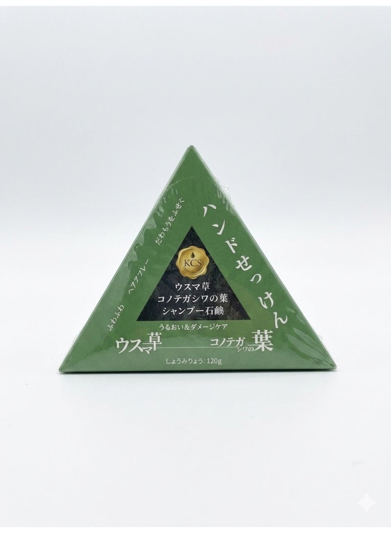 طبيعة شامبو Nature Triangle، صابون Nature Seven الأخضر، شامبو Usman Grass، مهدئ ومقوي للشعر للنساء والرجال (قطعة واحدة) - Image 4