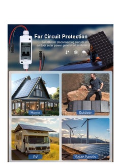 Excefore Solar Panels 30 Amp Solar Disconnect Switch, Outdoor Small Breaker Box, Waterproof Disconnect Switch, Waterproof UV-Proof Outdoor Box, Miniature Circuit Breaker with din Rail Enclosure  - Image 2
